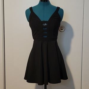 Little black dress with cutouts
